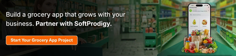 Build a grocery app that grows with your business. Partner with SoftProdigy.